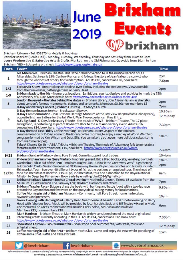 Brixham June 2019 Events