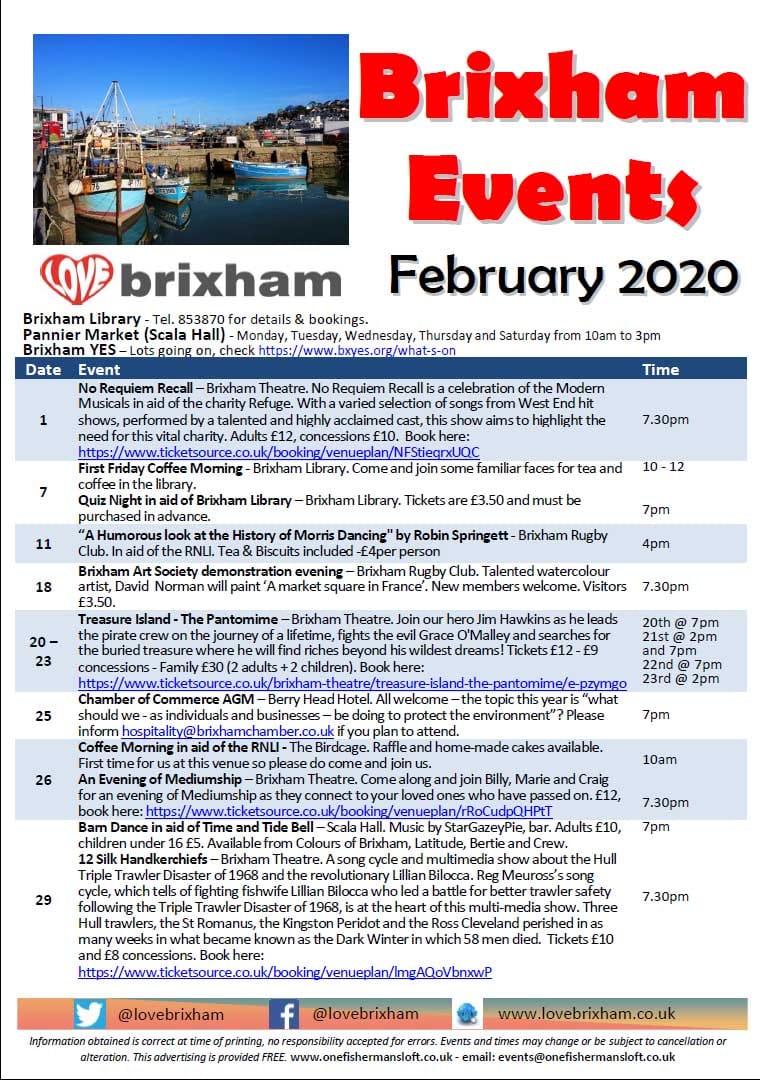 Brixham February 2020 Events
